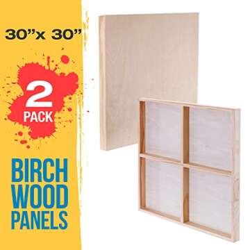 U.S. Art Supply Cradled Wood Panels: 30x30 inch Paint Boards for Artists