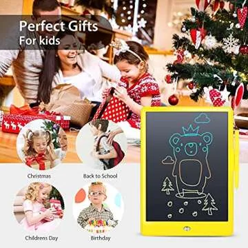 Sketch Pads for Drawing Kids, LEYAOYAO LCD Writing Tablet with Protect Bag Etch a Pads,Colourful Screen Draw Pad Draw Board,Birthday Gifts for 3 4 5 6 Year Old Girls(Yellow,10-Inch)