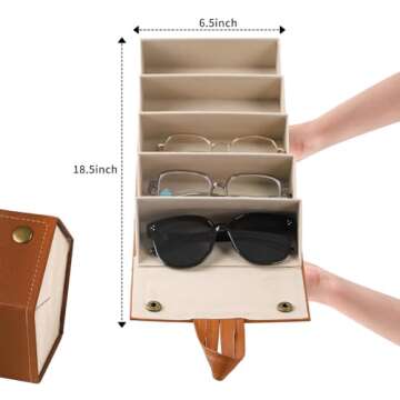 Kechmnew Sunglasses Travel Organizer Case,Valentine's Day Gift for Women Men -Hanging Eyeglasses Storage Box