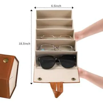 Kechmnew Sunglasses Travel Organizer Case,Valentine's Day Gift for Women Men -Hanging Eyeglasses Storage Box