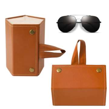 Kechmnew Sunglasses Travel Organizer Case,Valentine's Day Gift for Women Men -Hanging Eyeglasses Storage Box