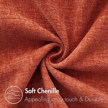 MIULEE Pack of 2 Couch Throw Pillow Covers 20x20 Inch Soft Burnt Orange Chenille Pillow Covers for S...