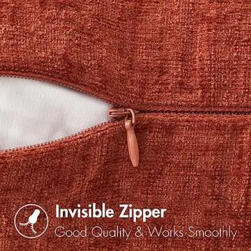 MIULEE Pack of 2 Couch Throw Pillow Covers 20x20 Inch Soft Burnt Orange Chenille Pillow Covers for Sofa Living Room Solid Dyed Pillow Cases