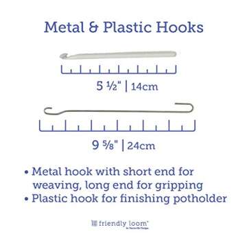 Friendly Loom | 7" Traditional Potholder Loom Kit Plus | Craft 6 Cotton Potholders