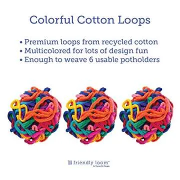 Friendly Loom | 7" Traditional Potholder Loom Kit Plus | Craft 6 Cotton Potholders