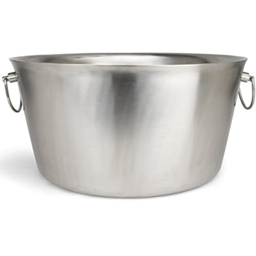 Stainless Steel Insulated Beverage Tub - Real Deal Steel, Large 6 Gallon Round Double Walled Party Tub, Drink Bucket for Parties, Ice Cooler for Wine Beer