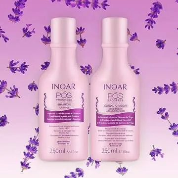 INOAR – POS Progress Shampoo & Conditioner Kit, Keratin Treatment, Strengthen Hair, Healthy, Soft, Smooth Hair, Anti-Frizz, Hair Repair, Vegan Hair Products for Men and Women (8.45 oz. each)