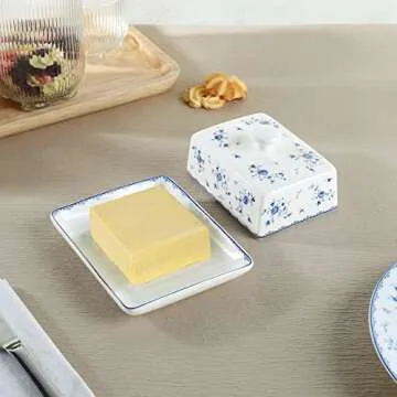 Fanquare Butter Dish with Lid - Elegant Porcelain Holder