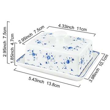 Fanquare Butter Dish with Lid - Elegant Porcelain Holder