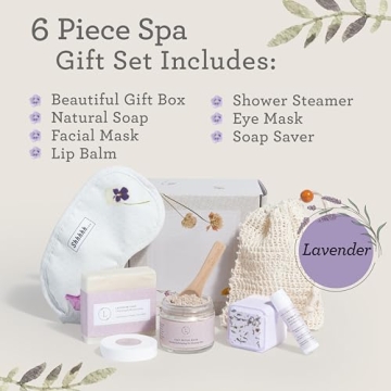 Lizush Lavender Spa Gift Set for Women - 6 Piece Relaxation