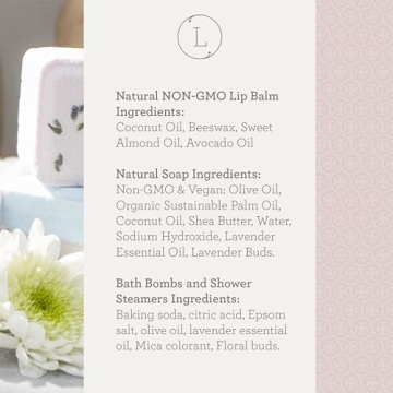 Lizush Lavender Spa Gift Set for Women - 6 Piece Relaxation