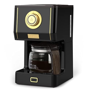 Amaste Coffee Maker, 25 Oz Drip Retro Style Coffee Machine with Glass Coffee Pot with Reusable Coffe...