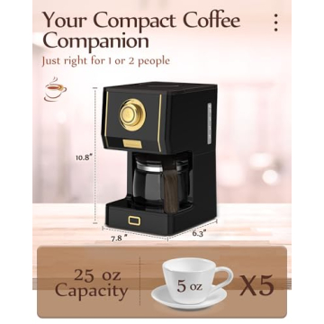 AMASTE Retro Style 25 Oz Coffee Maker with Filter