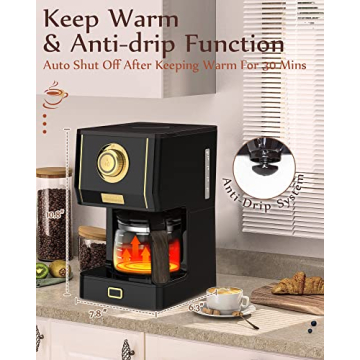 AMASTE Retro Style 25 Oz Coffee Maker with Filter