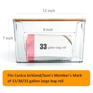 Hudgan Extra Large Trash Bag Holder with Bamboo Top