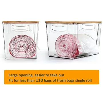 Hudgan Extra Large Trash Bag Holder with Bamboo Top