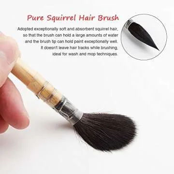 Paul Rubens Professional Watercolor Paint Brush, Size 6 Wash/Mop Round ​Squirrel Hair Paint Brush for Art Painting, Fine Detailing, Watercolor, Acrylic, Gouache, Oil
