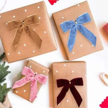 Utehilly 24 Light Blue Velvet Christmas Bows for Festive Decor