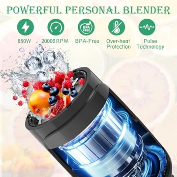 Portable Blender for Shakes and Smoothies with Travel Cups