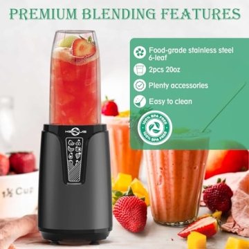 Portable Blender for Shakes and Smoothies with Travel Cups