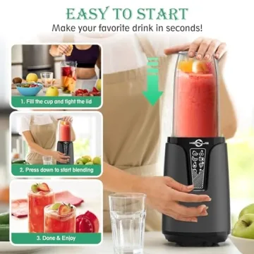 Portable Blender for Shakes and Smoothies with Travel Cups