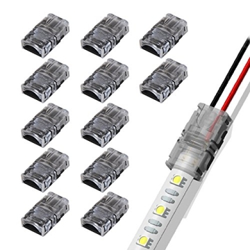 GooChan 2-Pin LED Connector for 10MM Wide Waterproof Single Color LED Strip Light - Strip to Wire Qu...