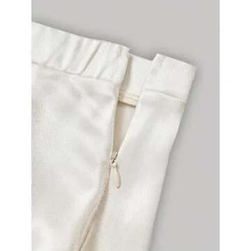 Elegant Ruffle Trim Silk Satin Long Skirt for Parties