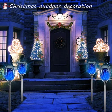 Arzerlize Solar Outdoor Light - 43" Decorative Blue Torches