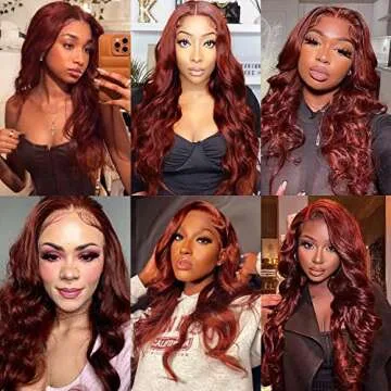 Reddish Brown Lace Front Wigs 12A Body Wave Human Hair Wigs for Women 13X4 HD Transparent Lace Front Wig 180% Density Brazilian Virgin Human Hair Wig Pre Plucked with Baby Hair Glueless Wigs 22 Inch
