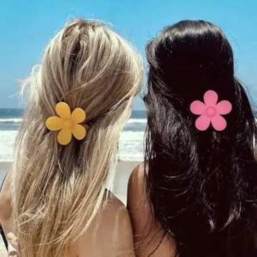Flower Hair Claw Clips – 6 Cute Non-Slip Clips for All Hair Types