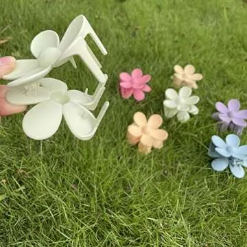 Flower Hair Claw Clips – 6 Cute Non-Slip Clips for All Hair Types
