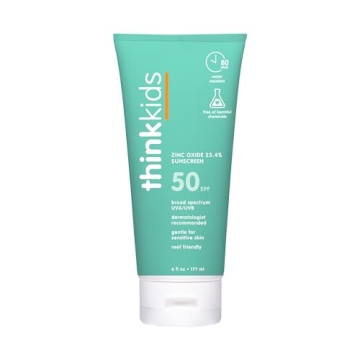 Thinksport Kids SPF 50+ Mineral Sunscreen – Safe, Natural Sunblock for Children - Water Resistant ...