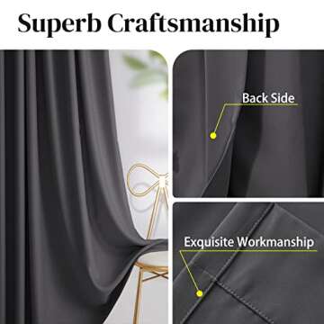 Rose Home Fashion Room Darkening Thermal Curtains for Sliding Doors