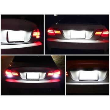 iJDMTOY OEM-Fit 3W Full LED License Plate Light Kit Compatible With BMW 1 2 3 4 5 Series X3 X4 X5 X6, Powered by 24-SMD Xenon White LED & CAN-bus Error Free