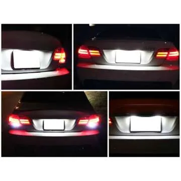 iJDMTOY OEM-Fit 3W Full LED License Plate Light Kit Compatible With BMW 1 2 3 4 5 Series X3 X4 X5 X6, Powered by 24-SMD Xenon White LED & CAN-bus Error Free