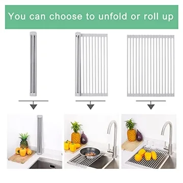 Foldable Over Sink Dish Drying Rack - Space-Saving Kitchen Tool