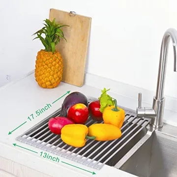 Foldable Over Sink Dish Drying Rack - Space-Saving Kitchen Tool