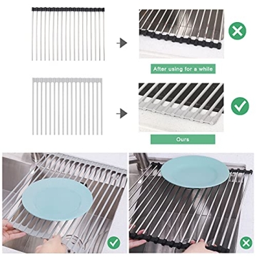 Foldable Over Sink Dish Drying Rack - Space-Saving Kitchen Tool