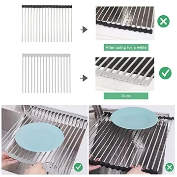 Foldable Over Sink Dish Drying Rack - Space-Saving Kitchen Tool
