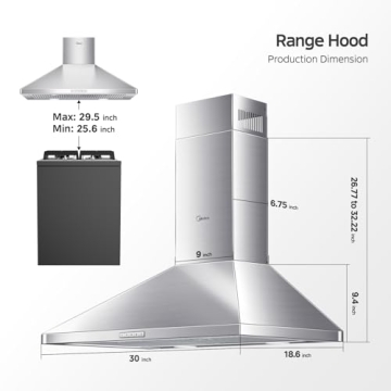 Midea 30in Wall Mount Vent Hood with 450 CFM