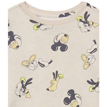 Amazon Essentials Disney | Marvel | Star Wars Boys' Long-Sleeve T-Shirts, Pack of 2, Wavy Mickey, X-Small