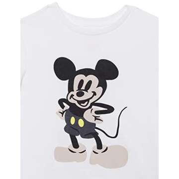 Amazon Essentials Disney | Marvel | Star Wars Boys' Long-Sleeve T-Shirts, Pack of 2, Wavy Mickey, X-Small