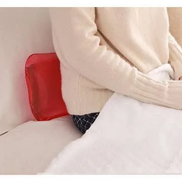 Attmu Hot Water Bottle with Cover Knitted, Transparent Hot Water Bag 2 Liter - Red