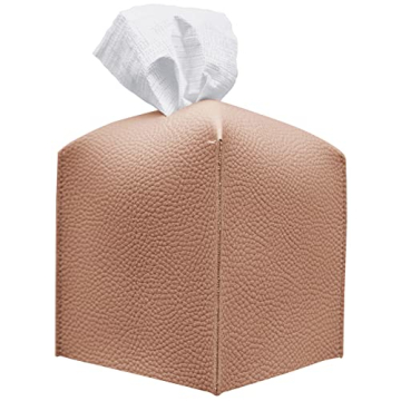 carrotez Tissue Box Cover, [Refined] Modern PU Leather Square Tissue Box Holder - Decorative Holder/...