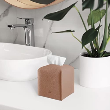 Carrotez Modern PU Leather Tissue Box Cover - Peach Pink