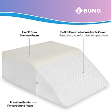 Ebung Memory Foam Leg Elevation Pillow for Pain Relief & Comfort