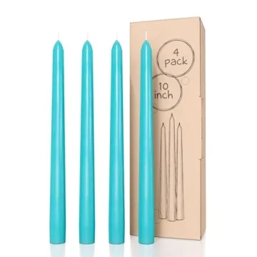 Candwax 10 inch Taper Candles Set of 4 - Dripless Taper Candles and Unscented Candlesticks - Perfect...