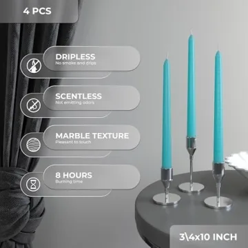 Candwax 10 inch Dripless Taper Candles - Set of 4
