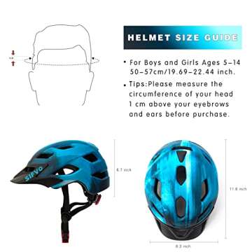 Kids Helmet, SIFVO Kids Bike Helmet Boys and Girls Bike Helmet with Cool Visor Helmet for Kids 5-14, Kids Bike Helmets Youth Bike Helmet Adjustable & Lightweight 50-57cm (Cool Ray 【hot】)