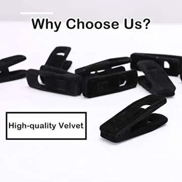 Trgowaul Velvet Hangers Clips, Pants Hangers Velvet Clips, Strong Finger Clips Perfect for Thin Velvet Hangers (60pc, Black)
